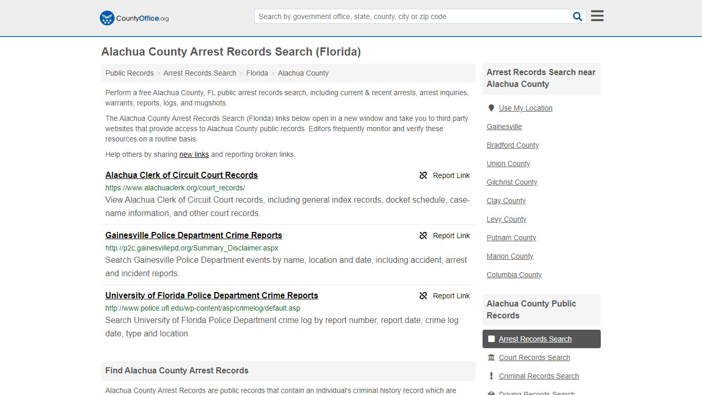 Arrest Records Search - Alachua County, FL (Arrests ...